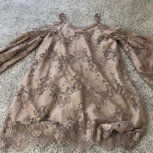 Dress Up Taupe Lace Summer Dress
